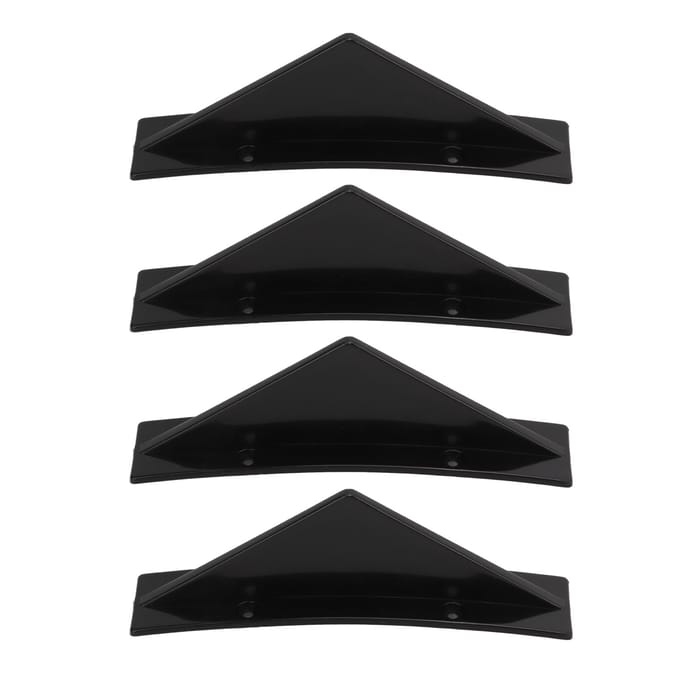 4 stuks Achterbumper Diffuser ABS Gebogen Glanzend Zwart Spoiler Haaienvin Universeel voor Auto black
