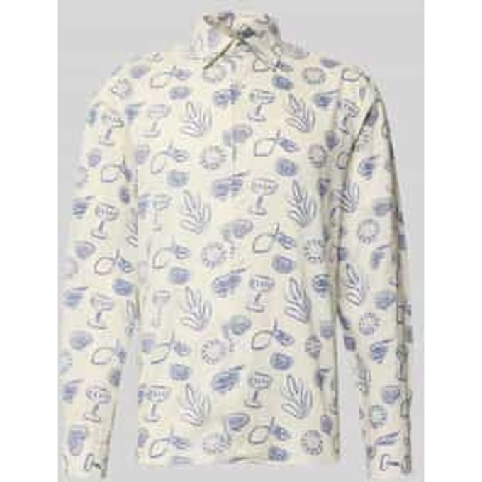 regular fit vrijetijdsoverhemd in all-over look met kentkraag