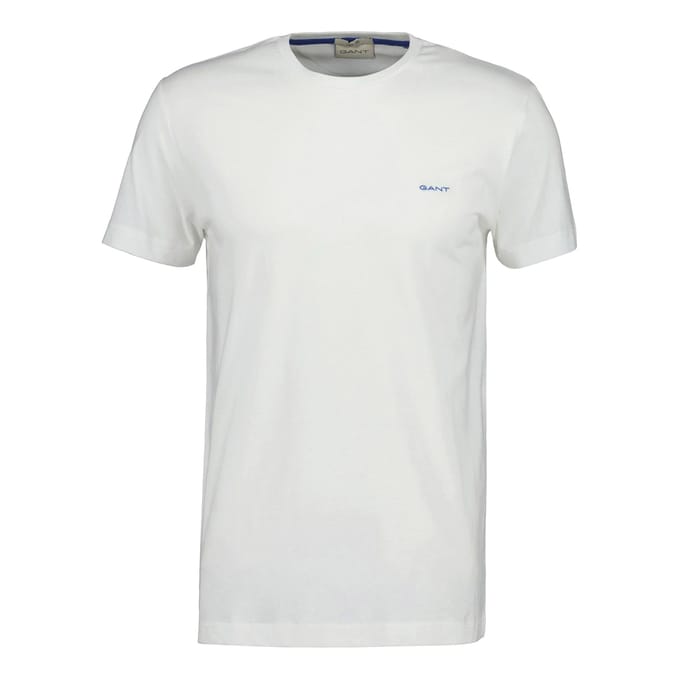 Gant T-Shirt Slim Contrast Logo Short Sleeve Eggshell / male