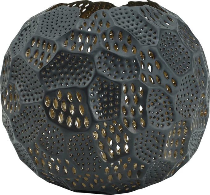 PTMD Filly Windlicht XL matzwart bolvormig open model - diameter 35 cm