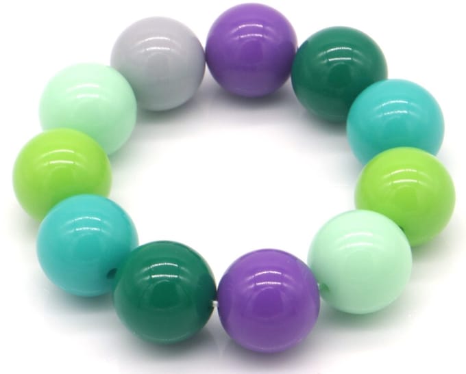 Armband - kralen - multicolor - 18mm - elastisch - dames - sieraden - casual - kleurrijk - cadeau