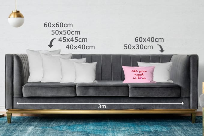 Sierkussens - Kussentjes Woonkamer - 50x30 cm - Tekst - Roze - Love - Hart