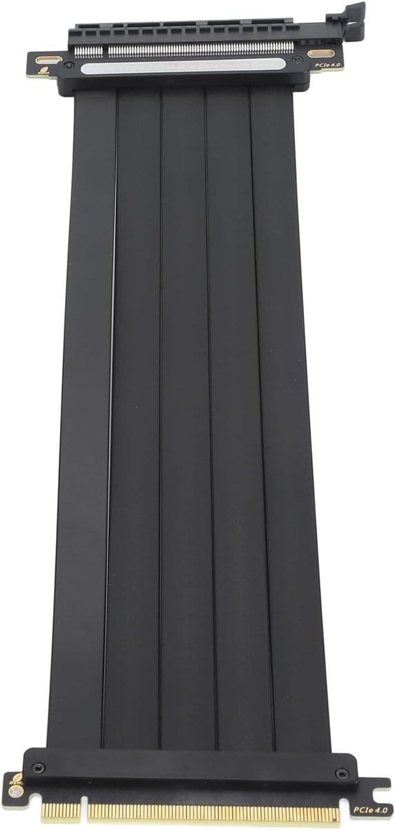 PCIe Riser Kabel - GPU Verleng Kabel - Componenten Aansluiten - EMI Afgeschermd - 250 mm - Zwart