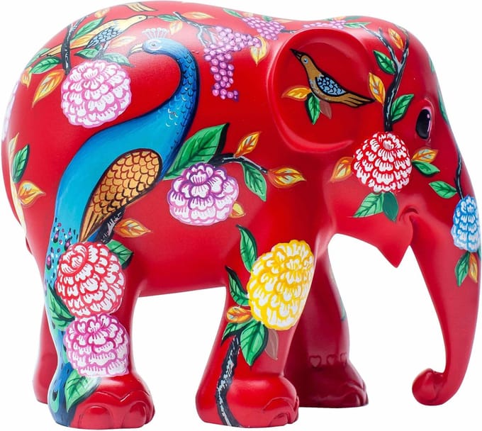Elephant Parade Peacock Garden - Handgemaakt Olifantenstandbeeld - 20 cm