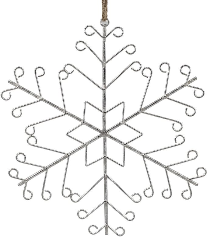 Clayre & Eef Kersthanger Sneeuwvlok Wit Metaal