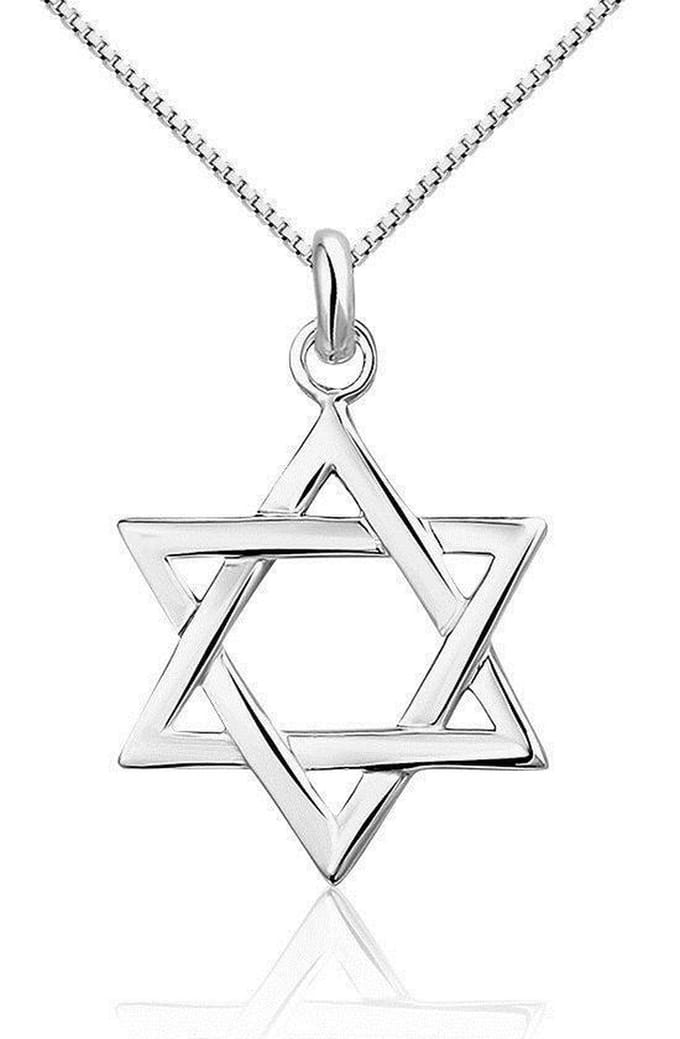 Montebello Ketting Davidster - 925 Zilver Gerhodineerd - ∅20mm - 45cm