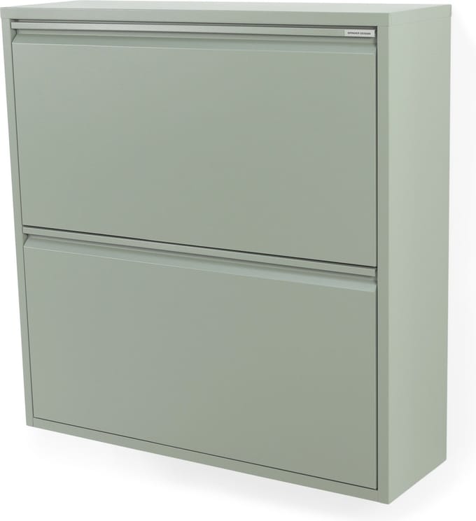 Spinder Design schoenenkast Billy 2 - Dusty Green - 12 paar schoenen - Staal