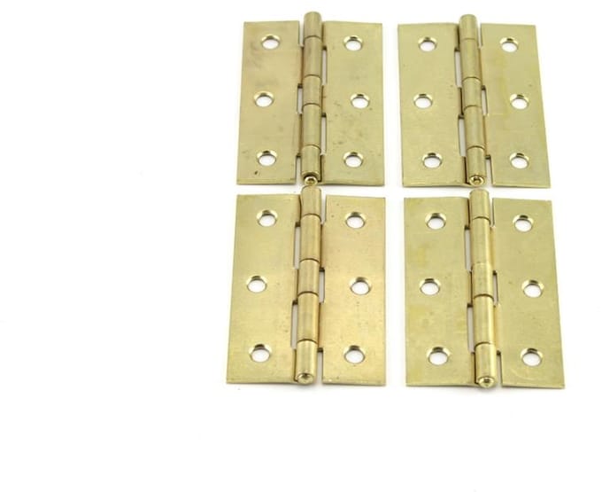 Scharnieren 76 x 48 mm Vermessingd – 4 Stuks – Stalen Deurscharnieren – Meubelscharnieren – TOOLTECH