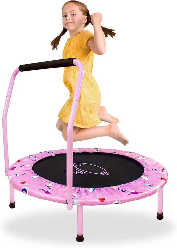 Kindertrampoline Indoor Outdoor met Verstelbare Stang Diameter 96 cm