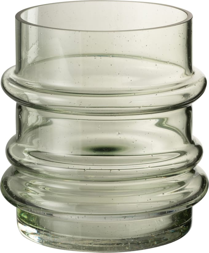 Vaas | glas | groen | 14x14x (h)15 cm