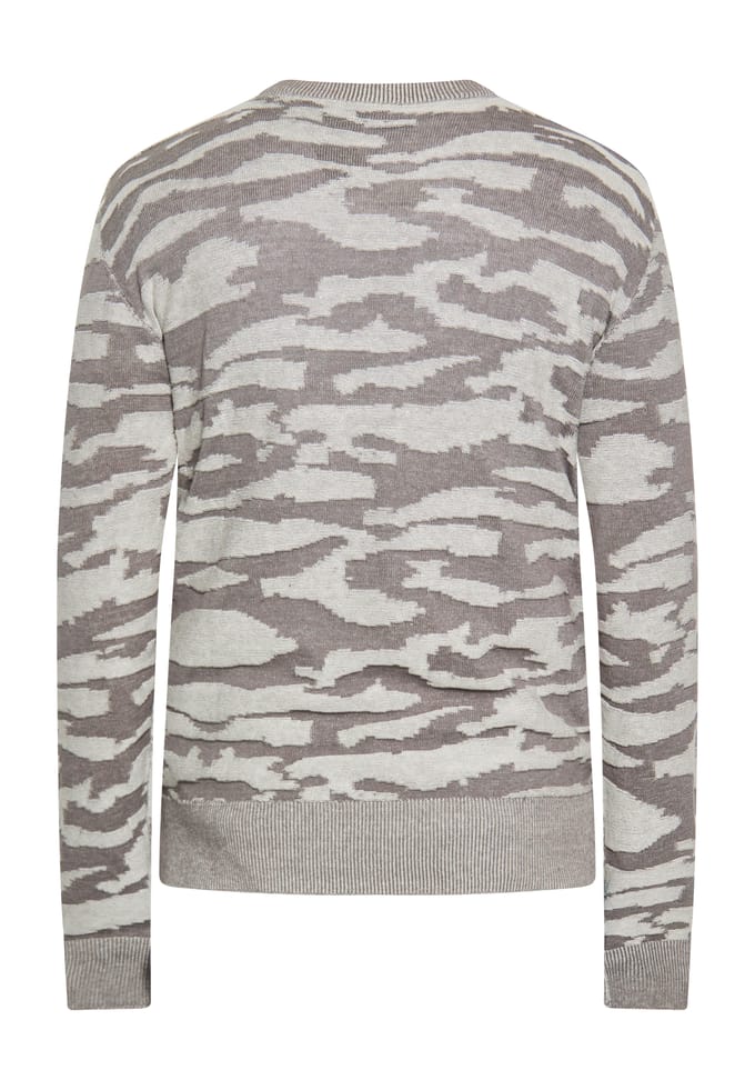TUFFSKULL Jumper Heren Wol wit grijs gemêleerd