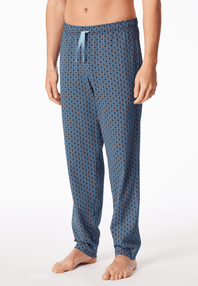 Lang broek, pacific blue, bedrukt - Mix+ Relax 52