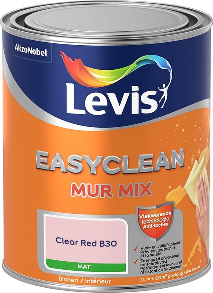 Levis - Easyclean Mur Mat Mix - Clear Red B30 - Mengverf - 1 L