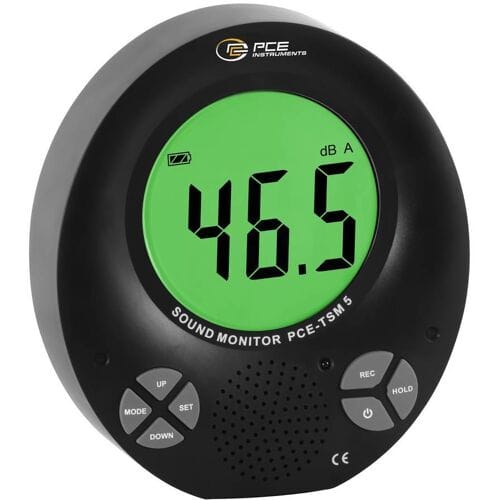PCE Instruments PCE-TSM 5 Decibelmeter Datalogger, Kleurenscherm 35 - 135 dB 31.5 Hz - 8000 Hz Jackplug-stekker 3,5 mm