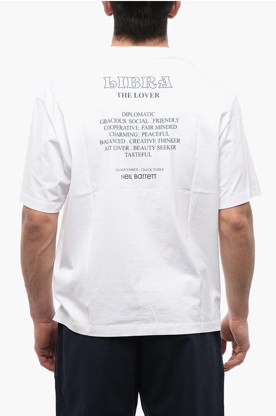 Katoenen LIBRA ROCKBAND Slim Fit T-shirt in het wit