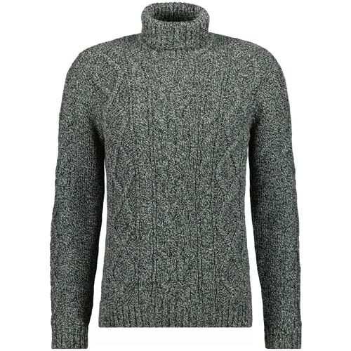 Ragman Trui Col Cable Design Pullover Donker Grijs Melange / male