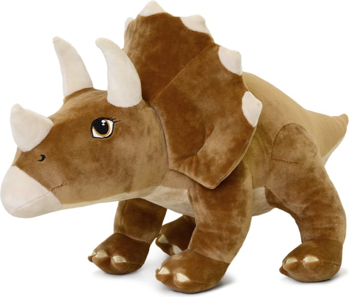 Speelgoed Knuffel - Pluche Knuffel - Dinosaurus Triceratops Daisy 47 cm Bruin