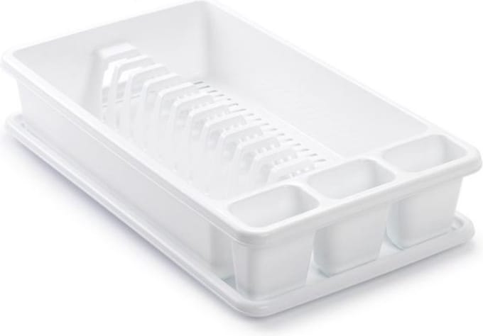 PlasticForte Afdruiprek met lekbak - wit - 45 x 26 cm - afwasrek
