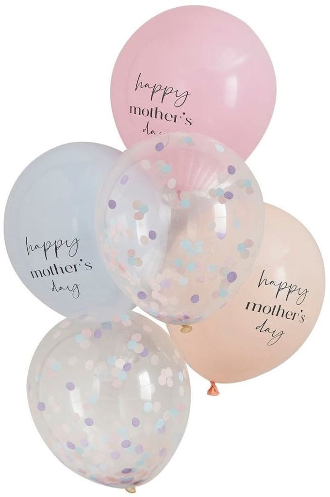 5 Happy Mother's Day ballonnen - pastel