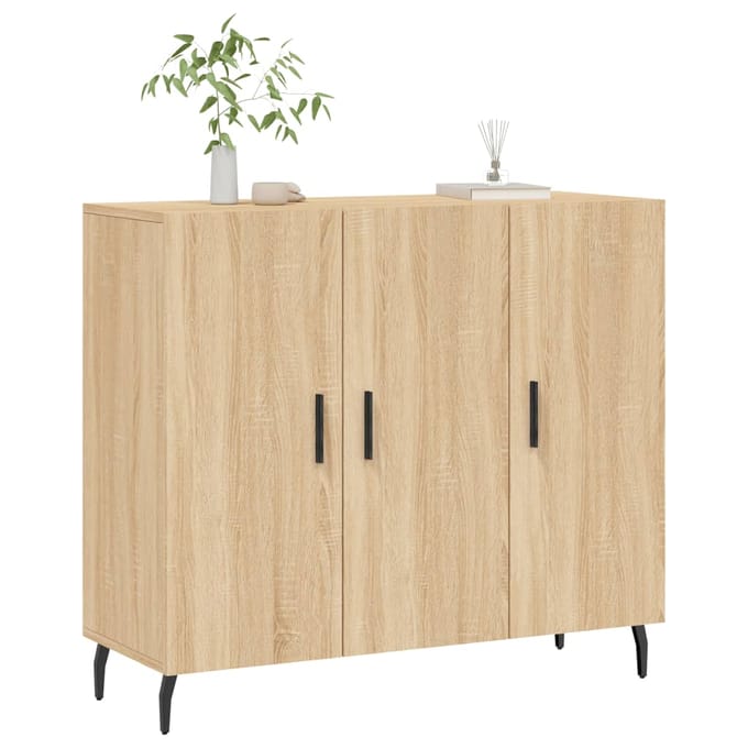 vidaXL - Dressoir - 90x34x80 - cm - bewerkt - hout - sonoma - eikenkleurig