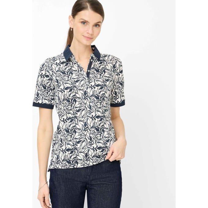 Brax Dames Poloshirt  Style CLEO S navy, donkerblauw, maat 38