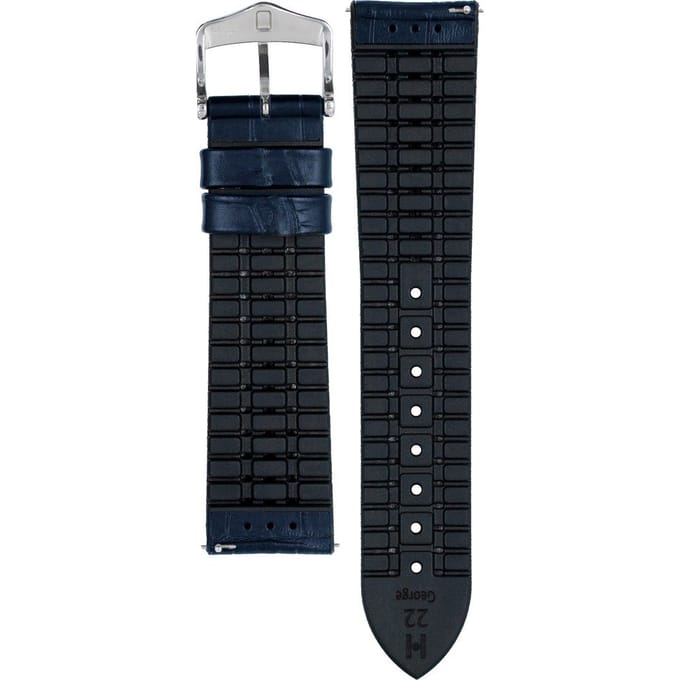 Hirsch horlogeband George L Donkerblauw (Bandbreedte: 22 mm) -