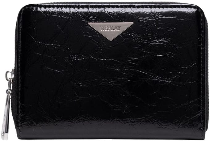 REPLAY portemonnee Zip Around Wallet Black zwart