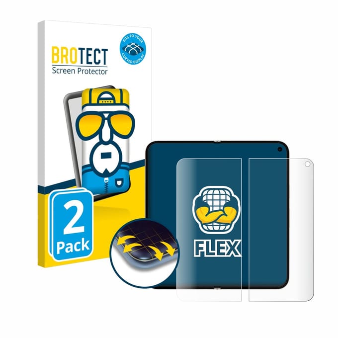 BROTECT - Screenprotector voor Google Pixel 9 Pro Fold (Inner display) - Folie Beschermfolie transparant volledig dekking - 2 Stuks
