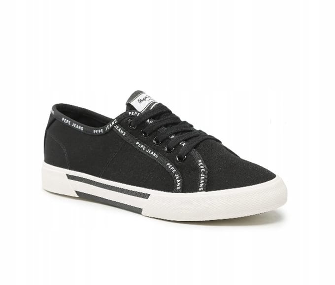 Pepe Jeans Brady Rib - Lage Sneakers - Dames - Zwart - Maat 40