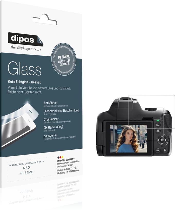 dipos – 2x Pantserfolie geschikt voor NBD 4K 64MP | 9H Screenprotector