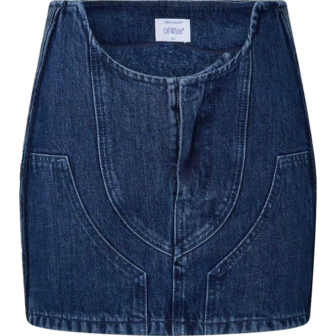 Off White Dames/Dames Cargo Denim Minirok (Blauw)