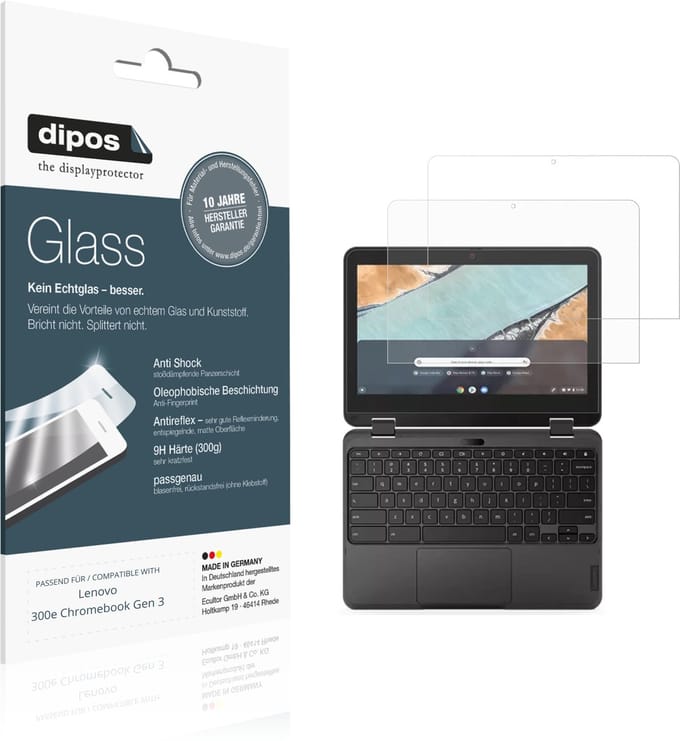 dipos – 2x Matte Pantserfolie geschikt voor Lenovo 300e Chromebook Gen 3 | 9H Screenprotector
