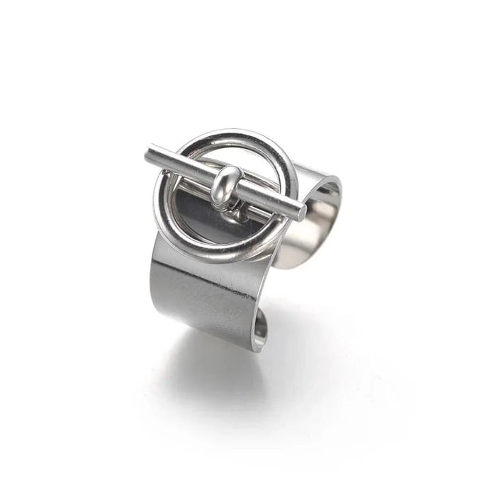Bague géométrique de conception Simple de tempérament de mode, bagues d'ouverture Vintage françaises, bijoux cadeau argenté