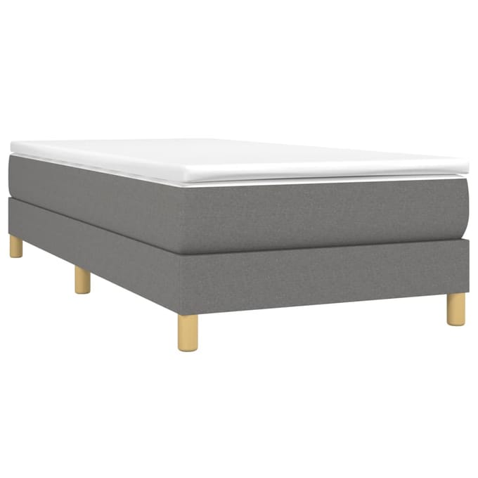 vidaXL - Boxspring - bed - 100x200 - cm - stof - donkergrijs