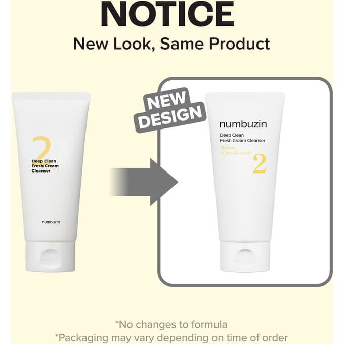 [NUMBUZIN] N°2 Mousse Nettoyante Crème Fraîche Nettoyage Profond Nettoyant Visage Quotidien Riche 120ml 120ml 3EA