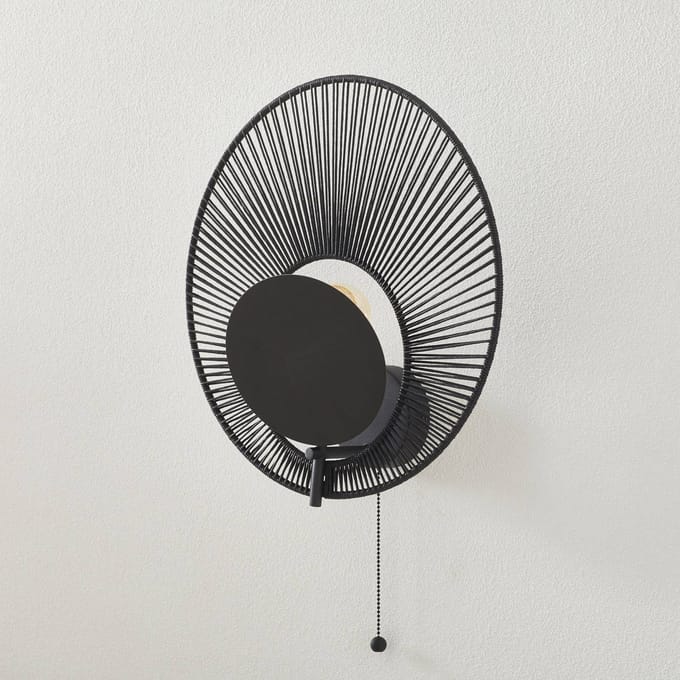 Forestier Oyster design-wandlamp, zwart