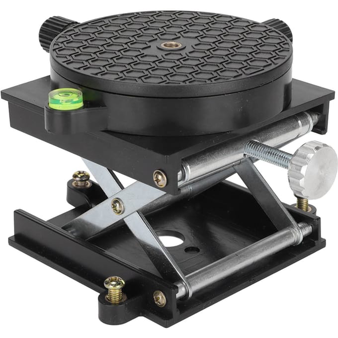 Hefplatform 360 graden Rotatie 6,5 cm Uitbreidbare Schaarheftafel voor Houtbewerking Carving Experiment gray