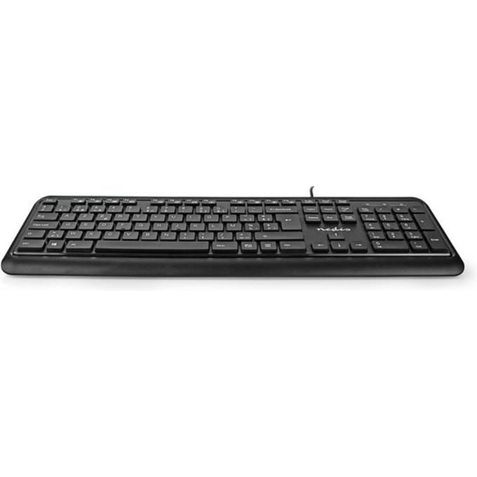 Nedis Bedraad Toetsenbord - USB-A - Multimedia - AZERTY - Belgisch - Numeriek toetsenbord