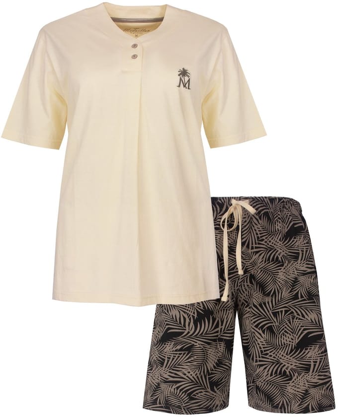 Medaillon Dames Shortama - Korte Mouwen - Lichtgeel -Maat S