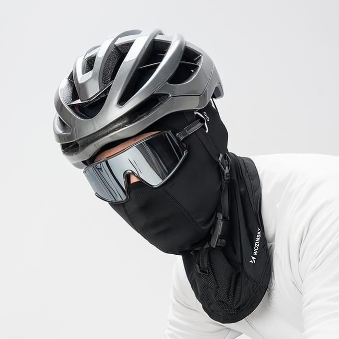 Wozinsky WKM-02B Balaclava Face Mask Motorcycle Bicycle Balaclava with Glasses Holes - Black