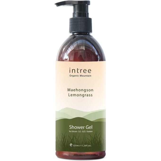 Phutawan Intree Organic Mountain Maehongson Lemongrass Shower Gel 320 ml. 320 ml. white