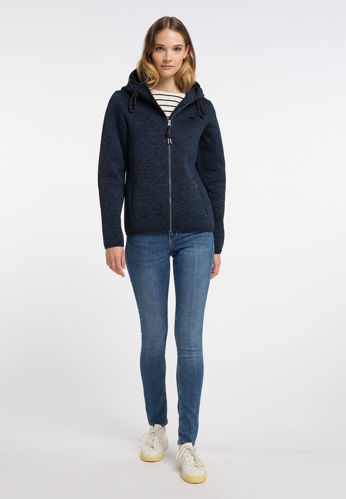 Schmuddelwedda Gebreide fleece jas fraully Dames Marine gem