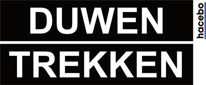 Deursticker Set Duwen Trekken Horizontaal - 14x3 cm - Set van 2 stuks - Zwart met witte tekst - Push en Pull - UV en Waterproof