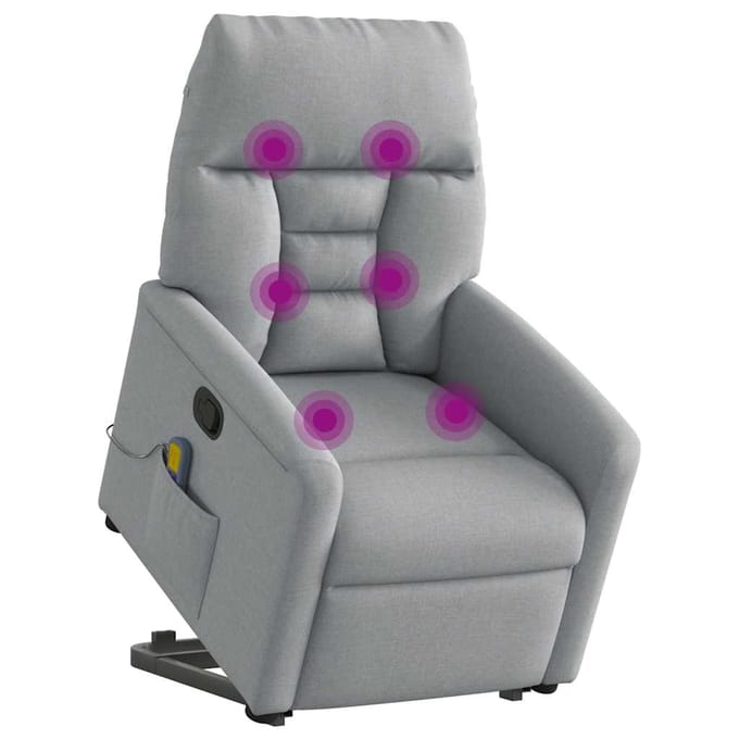 vidaXL - Sta-op-massagestoel - verstelbaar - stof - lichtgrijs