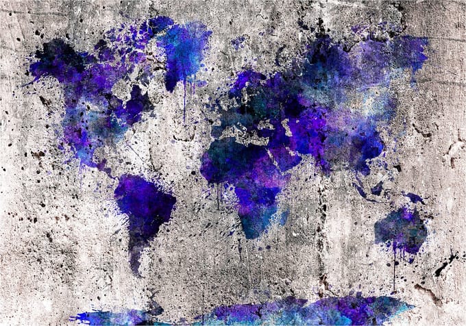 Fotobehang - World Map: Ink Blots.