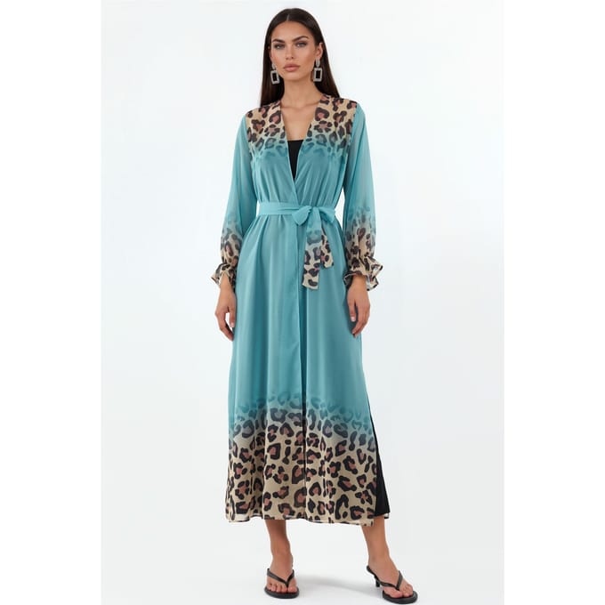 Geprinte Maxi Chiffon Gelaagde Cover-Up