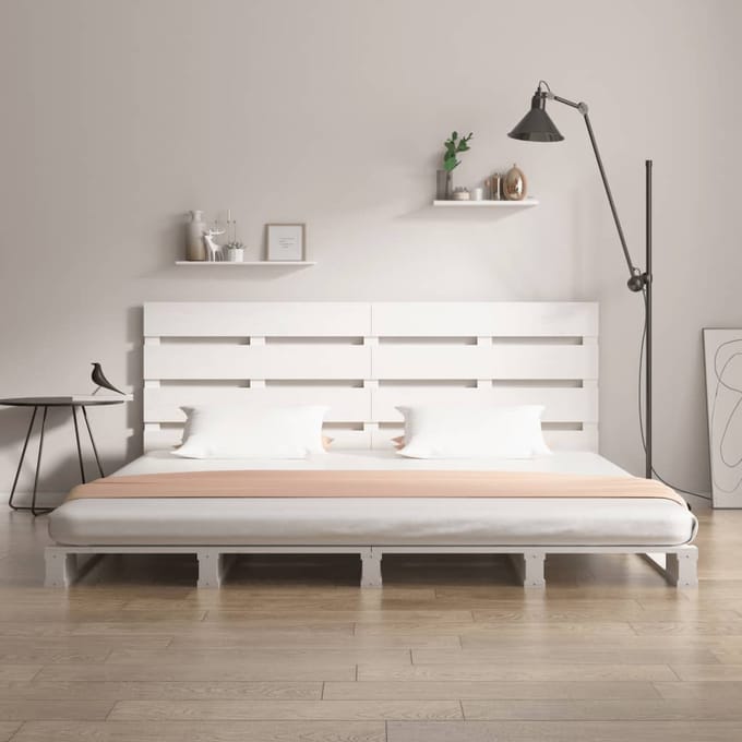vidaXL - Bedframe - zonder - matras - massief - grenenhout - wit - 160x200 - cm