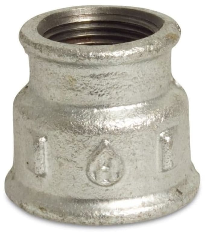 Verloopmof Tempergietijzer 1" x 3/4" - Draadfitting Verzinkt