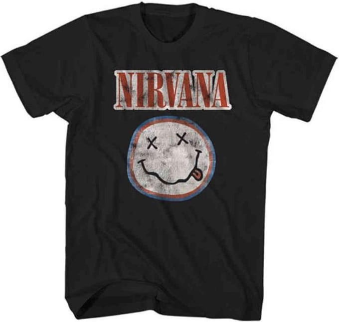 Nirvana Distressed Logo Heren T-shirt - zwart - M