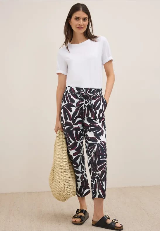7/8 Broek met gedessineerde Wide Legs